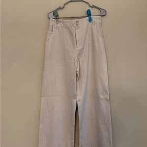 YFB White Wide Leg Rhinestone Pants